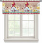 Ladybug Gnome Sheer Valance Curtains, Country Summer Rustic White Yellow Daisy Floral Wood Grain Light Filtering Kitchen Valances Rod Pocket Voile Curtain for Bedroom/Living Room/Basement 42Wx12L