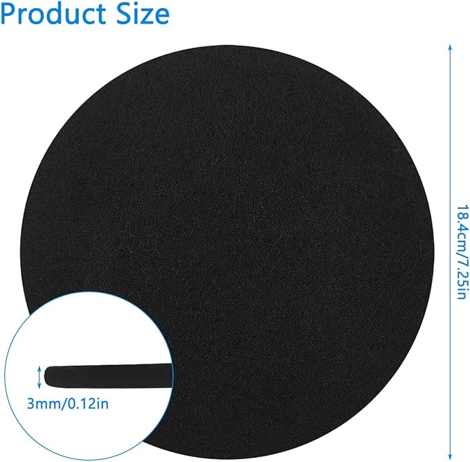 7.25inch Charcoal Filters for Compost Bucket, 3 Pack Compost Filter for Countertop Bin Pail, Activated Carbon Replacement Filters for Kitchen Compost Bins, Home Bucket Compost Bin Refill, Round