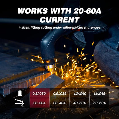 ARCCAPTAIN 23Pcs IPT60 Plasma Cutter Torch Consumables, .030" Plasma Cutter Accessories for ARCCAPTAIN CUT55 NON-HF, CUT55 MP and CUT60 Non-HF, Work with 20-30A Current