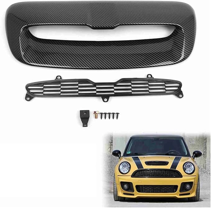 Car Bonnet Scoop Air Vent Intake Replacement Compatible For BMW And Mini R56 2007-2013 51132756095 51132757694 51232752275 Car Accessories(Bright Black)