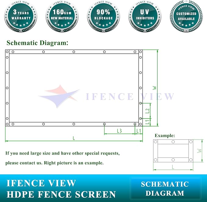 Ifenceview 6'x3' to 6'x50' Brown Shade Cloth/Fence Privacy Screen Fabric Mesh Net for Construction Site, Yard, Driveway, Garden, Railing, Canopy, Awning 160 GSM UV Protection (6' x 29')