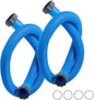 2-Pack 1.5 Inch Pool Pump Hose Replacement for Above Ground Pools, 59" Long Flexible PE Pool Filter Hose for Most 1.5 Inch Diameter Sand Filters & Saltwater Systems Includes 4 Washers (Blue)