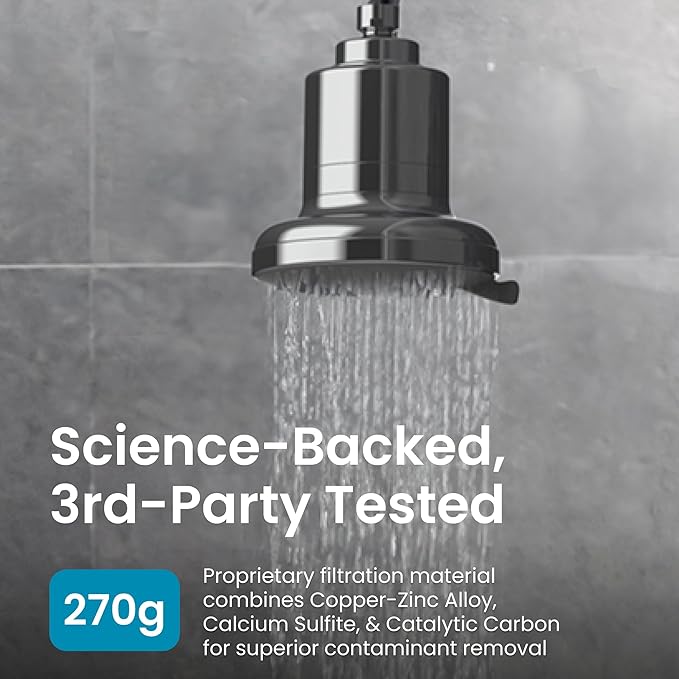AquaTru Shower - High Pressure Shower Filter Removes Impurities from Hard Water to Support Healthy Skin, Scalp, Hair, Reduce Breakage, and Enhance Your Beauty and Self-Care Routine (Polished Chrome)