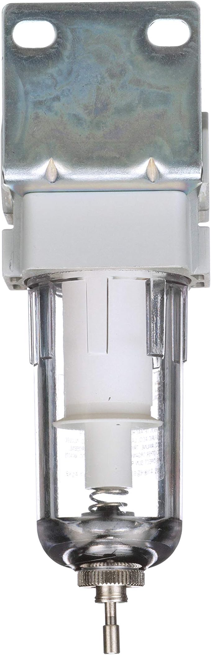 PneumaticPlus SAF200-N02B Miniature Compressed Air Particulate Filter 1/4" NPT - Poly Bowl, Manual Drain, Bracket (Pack of 2)