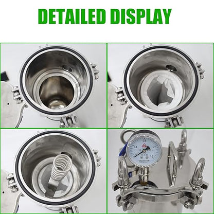 #3 Bag Filter Housing 304 Stainless Steel Filter Solid-Liquid Separation Tool 120PSI Industrial Sock Filter 1" Fnpt in/Out Bag Water Filter Purification Equipment 0.6 SQ FT Filtering Area