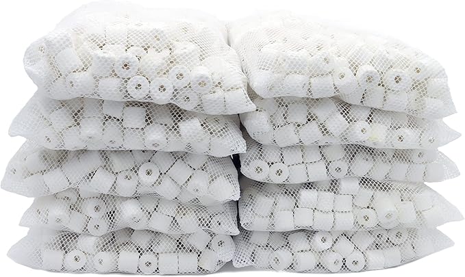 ALEGI Aquarium Premier Bulk Bio Ceramic Rings Filter Media for Fresh Water, Sea Water Fish Tank Canister Filter,Koi Fish Pond Reef Filter (10 lbs)