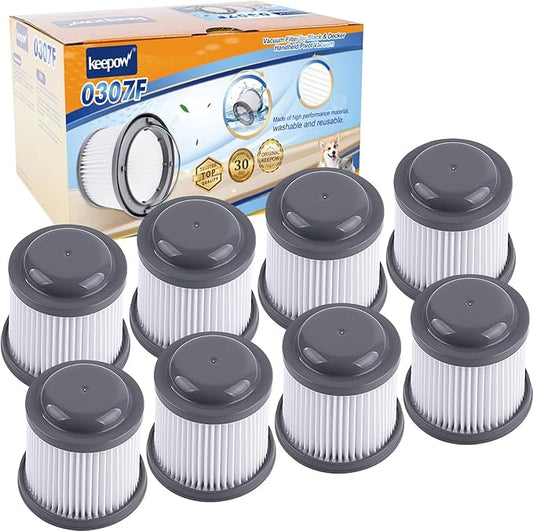 KEEPOW PVF110 Replacement Filters for Black & Decker BDH2000PL Pivot Vacuum (8 Pack)
