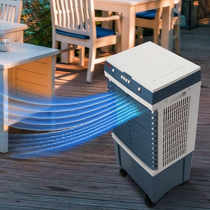 VEVOR Evaporative Air Cooler,1400 CFM 11X31 inch Air Cooler,3 Speeds Cooler Portable Air Conditioner,Energy-Saved Swamp Cooler for party,pool and patio,5 Gal Water Tank & 550 Sq.Ft…