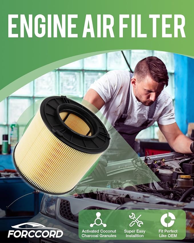 Engine Air Filter Fits for 26-18 Audi Q5 2023-18 A5 Quattro/A5 Sportback, 26-21 Q5 Sportback, 25-17 A4 Quattro/A4 allroad, 25-17 A4 Air Filter Replacement 8W0 133 843 C Car Accessories 1-Pack