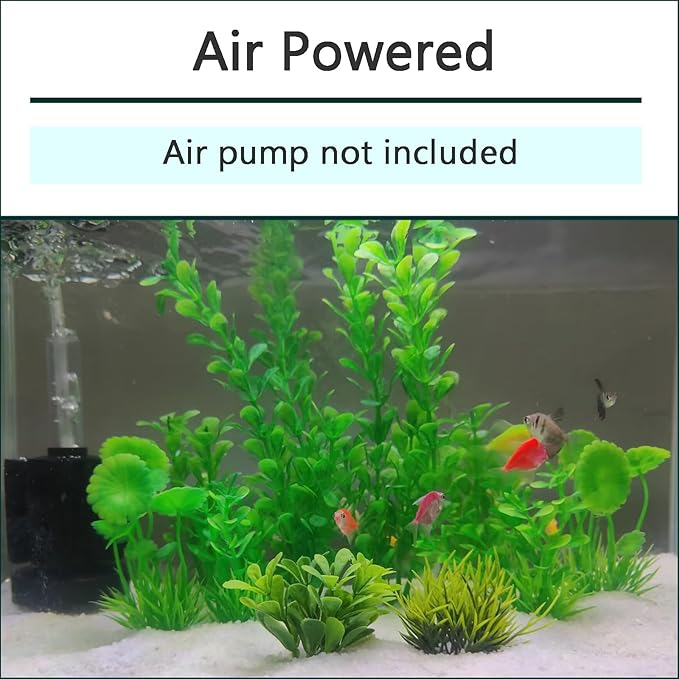 AQUANEAT Aquarium Air Powered Sponge Filter, Fish Tank Bio Bubble Filter with Airline Tubing, Valves, Suction Cup(up to 10Gal)