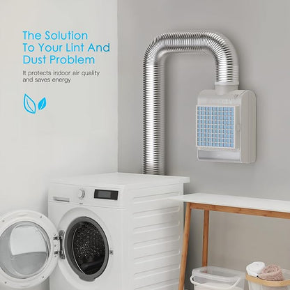 3-in-1 Indoor Dryer Vent, Stainless Steel Screen Filter, Polyester Filter and Water Drawer System, Upgrade Safety Vent Flap, with 4 Pieces Polyester Filters, For Electric Clothes Dryers