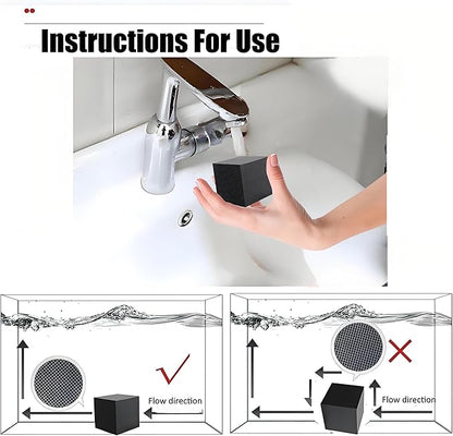 Aquarium Filter Cube with Activated Carbon – 2 Pack Reusable 2" Filter Media for Betta Fish Bowls, Nano Tanks & Small Aquariums, Improves Water Quality & Clarity