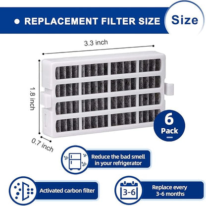 W10311524 Refrigerator Air Filter Replacement Compatible With Whirlpool, AIR1, Maytag, Kitchenaid, and Jenn-Air，Kenmore Fresh Flow Refrigerator Air Filter - 6 Pack