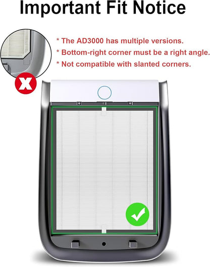 3000 Replacement Filters Compatible with Air Doctor 3000 & 3000M Air Purifiers, Includes 1 High-Efficiency Filter, 2 Carbon Filters, 4 Pre-Filters, Comparable to ADF3001, ADF3002, ADF3003