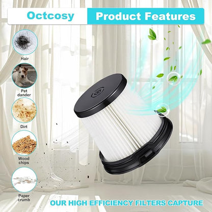 6 Pack IW3511 IW1111 HEPA Filters Replacement for Shark IW3511 DetectPro Lightweight Cordless Stick Vacuum Cleaner. For Shark Detect Pro Auto-Empty System PowerFins Brushroll Portable Handheld 2-In-1
