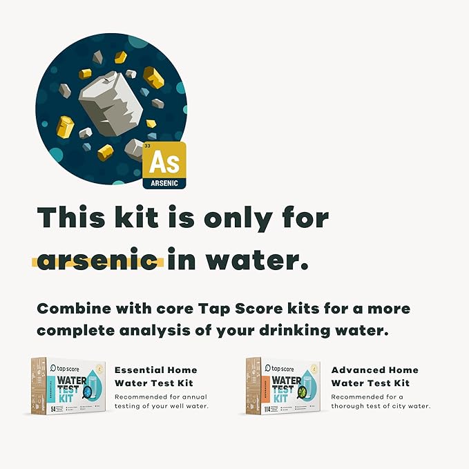 Tap Score Total Arsenic in Water Test Kit | Specialized EPA Certified Drinking Water Labs | #1 Best Home Water Test 2021-24 NYT Wirecutter | 100% Unbiased