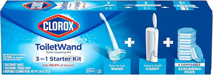 Clorox ToiletWand Toilet Bowl Cleaner- Toilet Brush, Storage Caddy and 6 Disinfecting Refill Heads