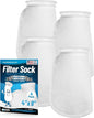 Aquatic Experts 4 inch Ring 100 Micron Felt Filter Sock - Filter Socks for Saltwater Aquarium, Sump Filter Sock, Freshwater Aquarium Socks, Reef Filter Sock (4"x8", 4 Pack)