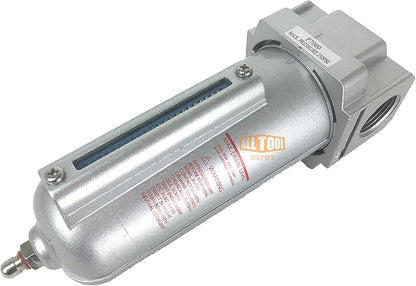 3/4" NPT HEAVY DUTY Industrial Grade Particulate Filter/Water Trap For Air Compressor Compressed Air Lines, 5u With Metal Bowl (MANUAL DRAIN)