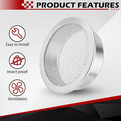 2-Inch Round Open Screen Vent, Mill Finish, 12 Pack
