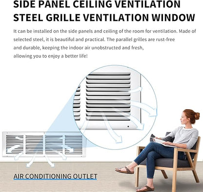24x8 Return Air Grille(Duct Opening Size),Air Return Vent Cover,Flat Vent Cover,Rejillas De Aire Acondicionado para Casa,Return Air Grilles,Outer Dimensions:25.75"Wx9.75"H(24"W x 8"H, Duct Opening)