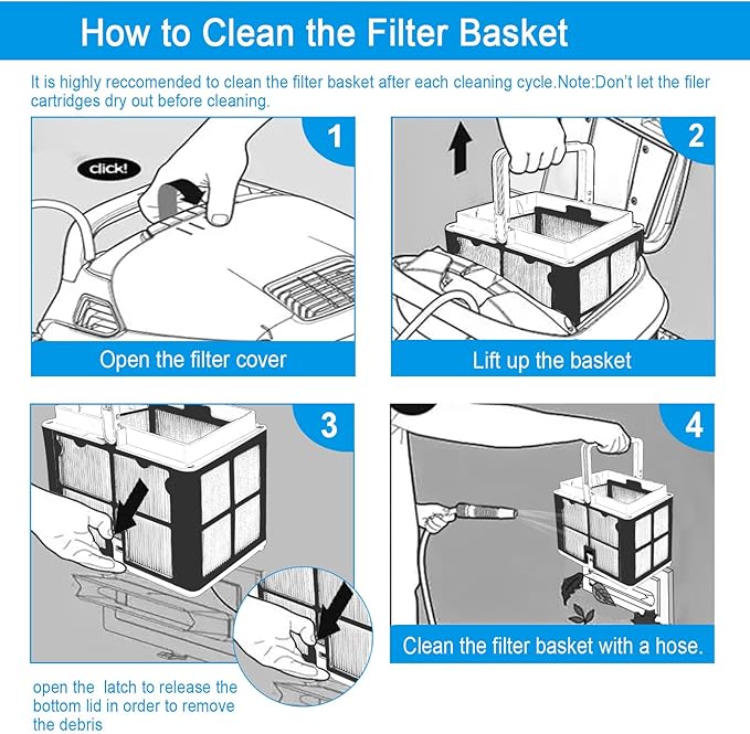 9991460-R1 Ultra Fine Filter Basket Compatible with Dolphin S50 S100 Active 10 & 15 Echo T15 T25 Proteus DX3 Nautilus CC Explorer E20 Solo, Replacement Filter Basket Fits for Robotic Pool Cleaner