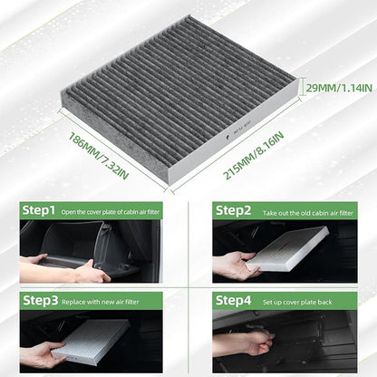CF12157 Cabin Air Filter With Activated Carbon Compatible with Camry, RAV4, Corolla, RX350, Prius, C-HR, ES350, Avalon, CX-9, ES300h, RX450h, highlander Cabin Filter