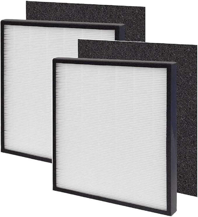 Nispira FLT5900 Filter J True HEPA + Carbon Filter Set Replacement Compatible with GermGuardian FLT5900 Filter J Air Purifier AC5900WCA and AC5900WDLX 2 Packs