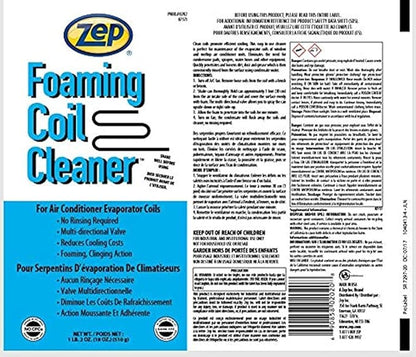 Zep Foaming Coil Cleaner - 20 oz (Case of 12) - 20201 - Professional Strength Quickly Cleans HVAC and AC Units