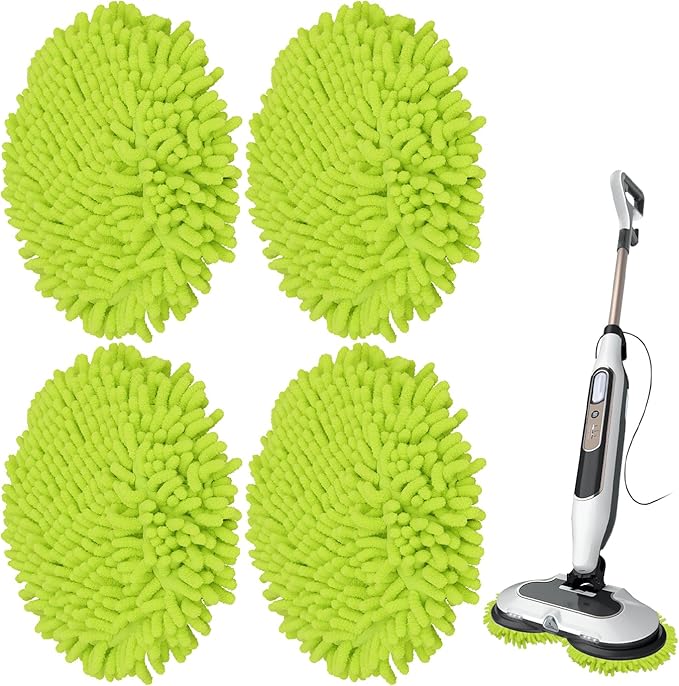 Microfiber Chenilles Pads for Shark Steamer S7001 s7020 s7000amz s7000 s7001tgt s7201 s8201 S7005 s8001 Series Rotating Steam Scrubber,Scrub Sanitize at The Same,Round Scrubbing Mop Replacement Pad