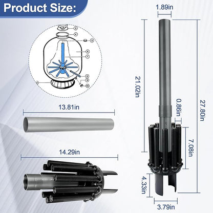 SX244DA Lateral Assembly with Center Pipe for Hayward Pro Series Sand Filters S244T, Pool Filter Lateral Compatible with Hayward Sand Filter Models S244TC, S270T, S270T2