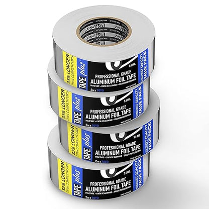 TapePlus Aluminum Foil Tape - HVAC & Ductwork Sealing with HVAC Tape - Metal Ductwork Insulation & Moisture Protection - Heat-Resistant Performance to 250°F - 2 in x 70 yd, Pack of 1, Silver
