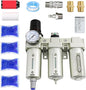 1/2" NPT Industrial Grade 3 Stage Air Dryer for Compressor, Auto Drain Air Compressor Water Separator System Filter Oil for Plasma Cutter and Paint Spray,0-240 PSI