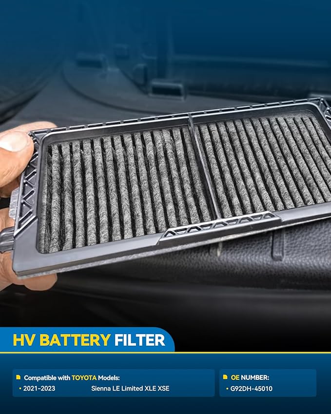 Philtop HV Battery Filter G92DH-45010 Replacement for Sienna LE Limited XLE XSE 2.5L 2021,2002,2023,High Filtration Efficiency Air Filter Pack of 2