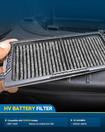 Philtop HV Battery Filter G92DH-45010 Replacement for Sienna LE Limited XLE XSE 2.5L 2021,2002,2023,High Filtration Efficiency Air Filter Pack of 2