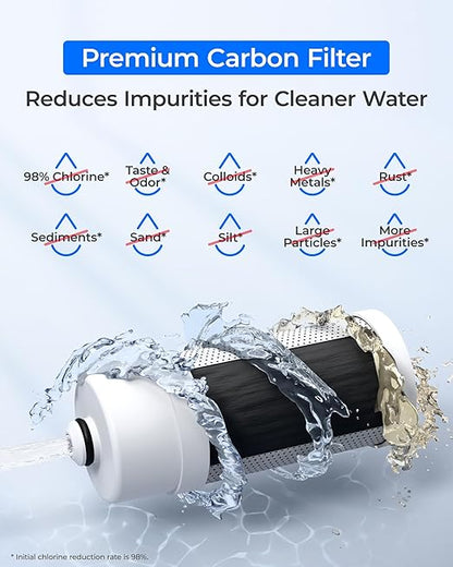 Waterdrop Water Filter for Sink Faucet, Visible Filter Housing, 320-Gallon Long Life, Faucet Mount Water Purifier, Water Filter for Kitchen Sink, NSF Certified, Reduces 98% Chlorine, 1 Filter