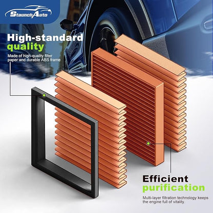 Engine and Cabin Air Filter Combo for Crosstrek 2016-2017, Forester 2009-2018, Impreza 2008-2016, WRX 2012-21, XV Crosstrek 2013-15 Air Filter Car Replacement #CF10930 16546AA090 Car Accessories