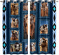 2 Panel Kitchen Cafe Curtains, Desert Camels Sunlight Filtering Nature Air Through, Home Decor Window Covering Tier Curtains for Living Room 104W x 84L inch Wildlife Brown Animals Blue Geometric