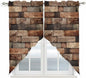 Western Barn Door Swag Valances for Windows, Vintage Farmhouses Wooden Door Brown Rod Pocket Kitchen Curtains Valance, Kitchen Window Curtains Swag for Cafe Bathroom Living Room, 2 Panels, 36x45 inch
