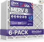BNX TruFilter 20x23x1 Air Filter MERV 8 (6-Pack) - MADE IN USA – Dust & Pet Defense Electrostatic Pleated Air Conditioner HVAC AC Furnace Filters for Dust, Pet, Mold, Pollen MPR 600 – 700 & FPR 5