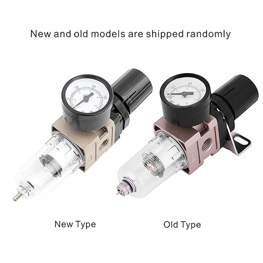 Air Compressor Filter Regulator Combo, AW2000 02 Water Oil Separator with Pressure Gauge, Pneumatic Filter Regulator Air Treatment Unit W Pressure Gauge