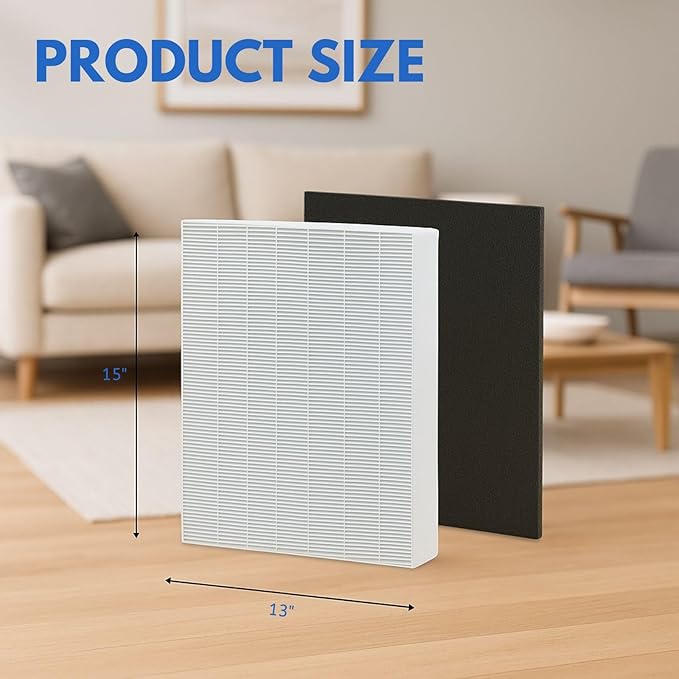 Nispira (2) True HEPA (4) Activated Carbon Replacement Filter Compatible with Coway Airmega 200M Air Purifier AP-1518R, Mighty Air AP-1512HH, 2 Sets