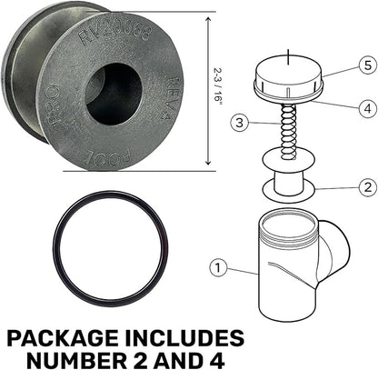 RV20069 Ortega Check Valve SEAT Assembly with O-Ring | Direct Replacement for V20-069 | Compatible with 073503 | Essential Pool Maintenance Accessory