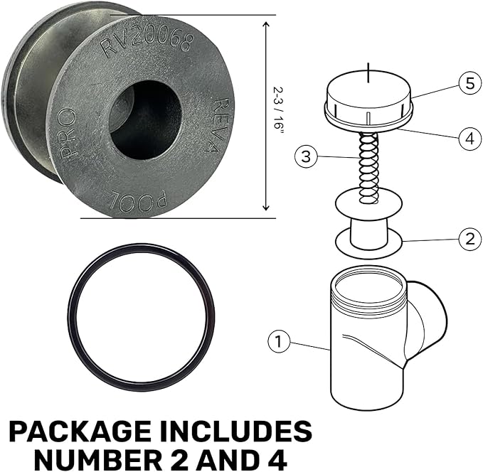 RV20068 Ortega Check Valve SEAT Assembly with O-Ring | Direct Replacement for V20-068 | Compatible with 073502 | Essential Pool Maintenance Accessory