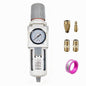 XingNEeng 3/8" NPT Compressed Air Filter Regulator Combo Piggyback, Water/Oil Trap Separator with Pressure Gauge(0-150 psi), Semi-Auto Drain, Poly Bowl, 5 Micron Brass Element, Metal Bracket