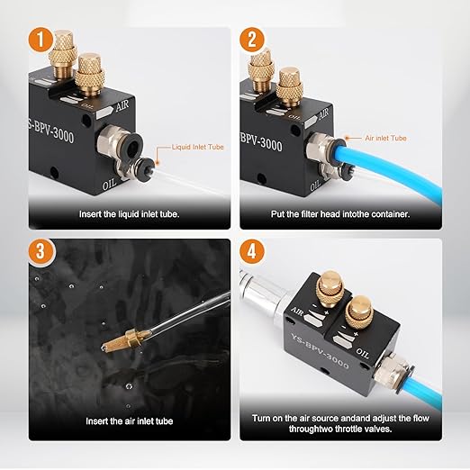 1/4" Coolant Mister with Magnet Base,CNC Cooling Spray for Milling Machine and Metal Lathe Mill,Air Sprayer Mist Lubrication System on Engraving Tools and Accessories(Metal Tube)