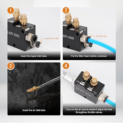 1/4" Coolant Mister with Magnet Base,CNC Cooling Spray for Milling Machine and Metal Lathe Mill,Air Sprayer Mist Lubrication System on Engraving Tools and Accessories(Metal Tube)