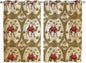 2 Panel Kitchen Cafe Curtains, Brown Desert Camels Sunlight Filtering Nature Air Through, Window Decor Tier Curtains for Living Room 104W x 63L inch Tropical Date Coconut Trees Cords Leaves