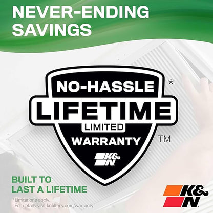 K&N 10x20x1 HVAC Furnace Air Filter, Lasts a Lifetime, Washable, Merv 11, the Last HVAC Filter You Will Ever Buy, Breathe Safely at Home or in the Office, HVC-11020