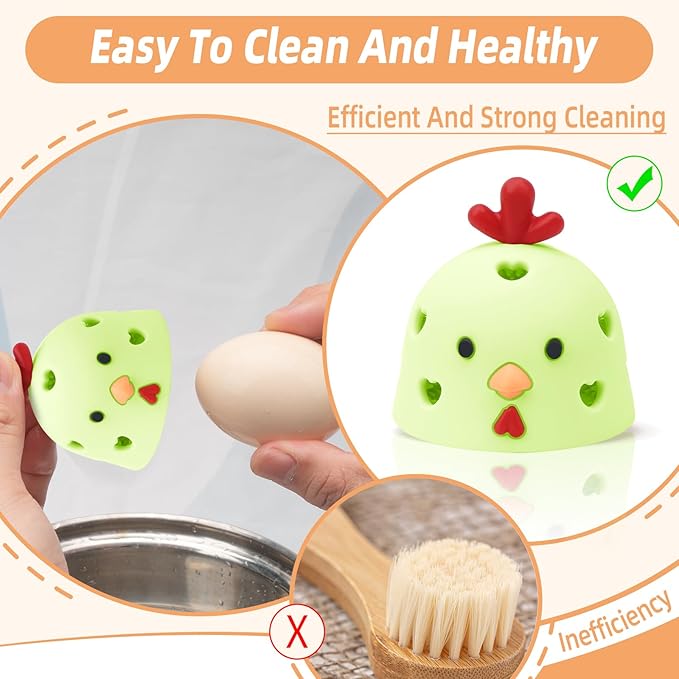 Silicone Egg Brush Cleaner, Egg Washer for Fresh Eggs, Egg Cleaner for Fresh Eggs, Egg Scrubber for Fresh Eggs, Reusable Cleaning Tools for Egg Washer (Green)